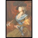 After Thomas Gainsborough (1727-1788) An oil on canvas portrait study of Sarah SIddons. Circa 19th /