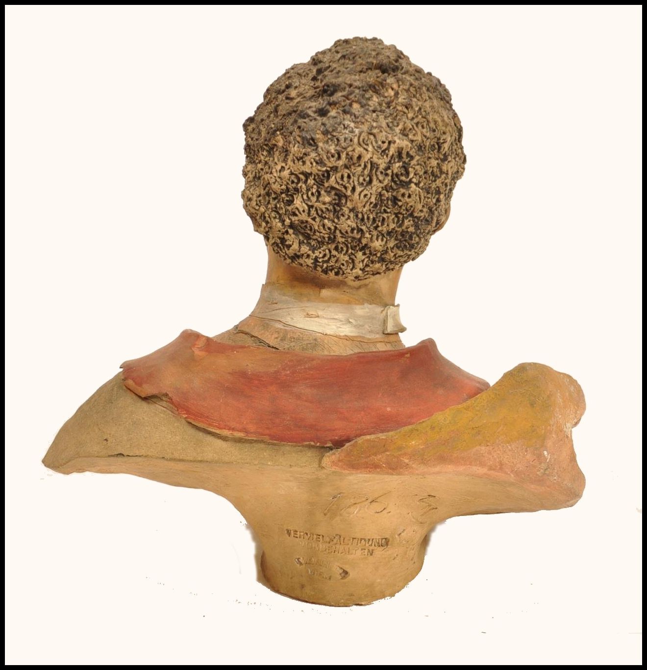 A 19th century Victorian Goldscheider terracotta sculpture bust of a Blackamoor highly detailed with - Image 4 of 8