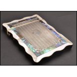 A 19th Century Victorian tortoiseshell, silver, abalone shell and mother of peal rectangular card