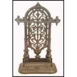 A 19th century Scottish Victorian cast iron stick stand, from the Carron Iron Works, Falkirk. The