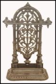 A 19th century Scottish Victorian cast iron stick stand, from the Carron Iron Works, Falkirk. The