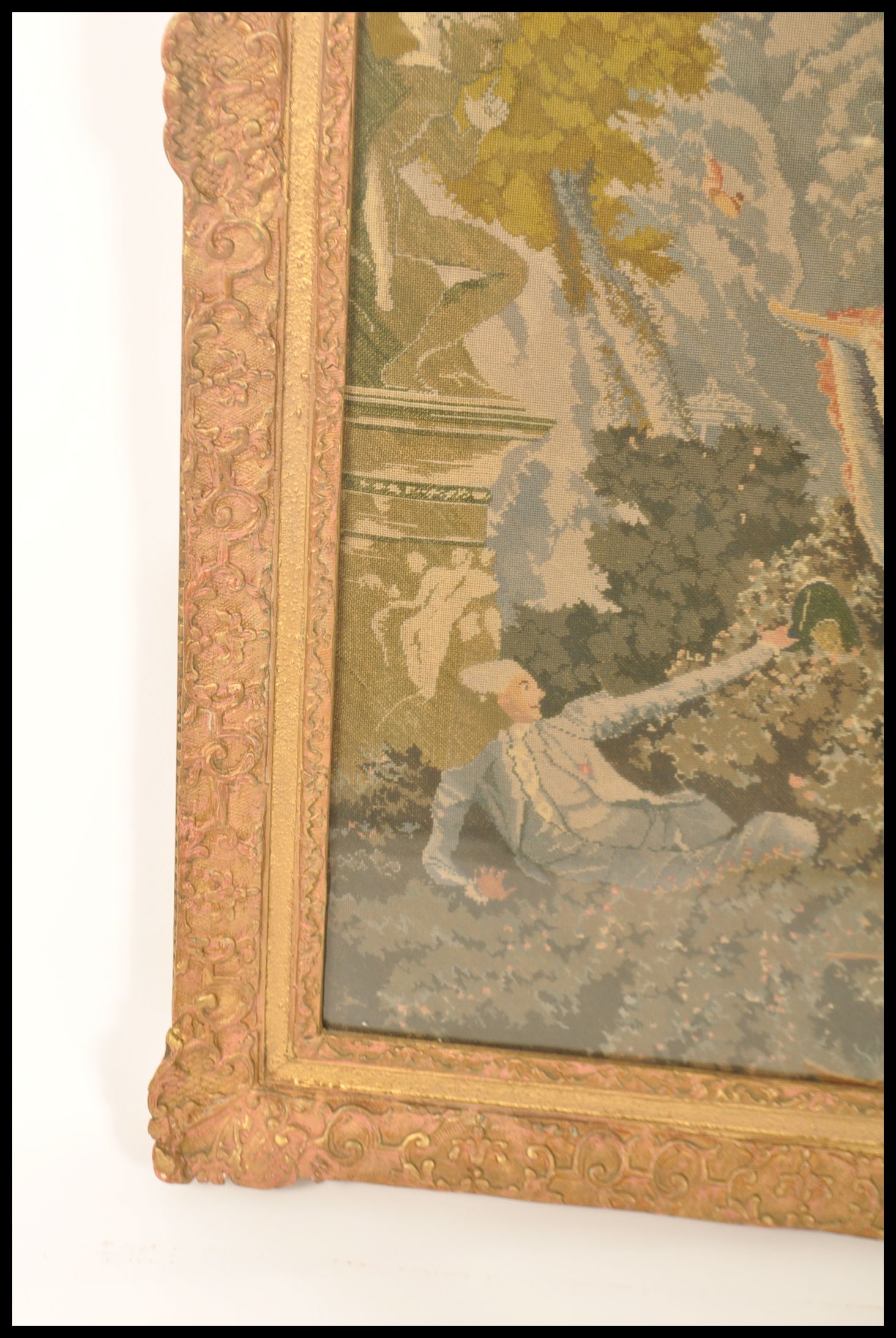 An impressive large 19th century tapestry - needlepoint framed panel in the manner of Jean-Honoré - Image 5 of 6