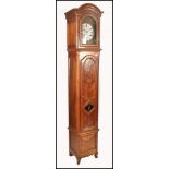 A 19th century large french fruitwood comptoise longcase clock - grandfather clock. Of tall
