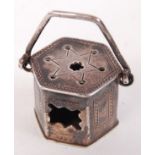 A beautiful believed 19th century likely French miniature silver doll's house brazier / stove.