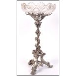 A fantastic 19th century Elkington silver plated epergne centrepiece raised on scrolled acanthus