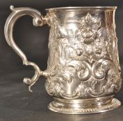 An early 18th century George II Georgian silver hallmarked tankard by Joseph Collier bearing early