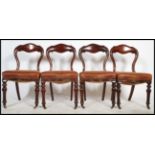 A set of 4 good Victorian mahogany kidney back din