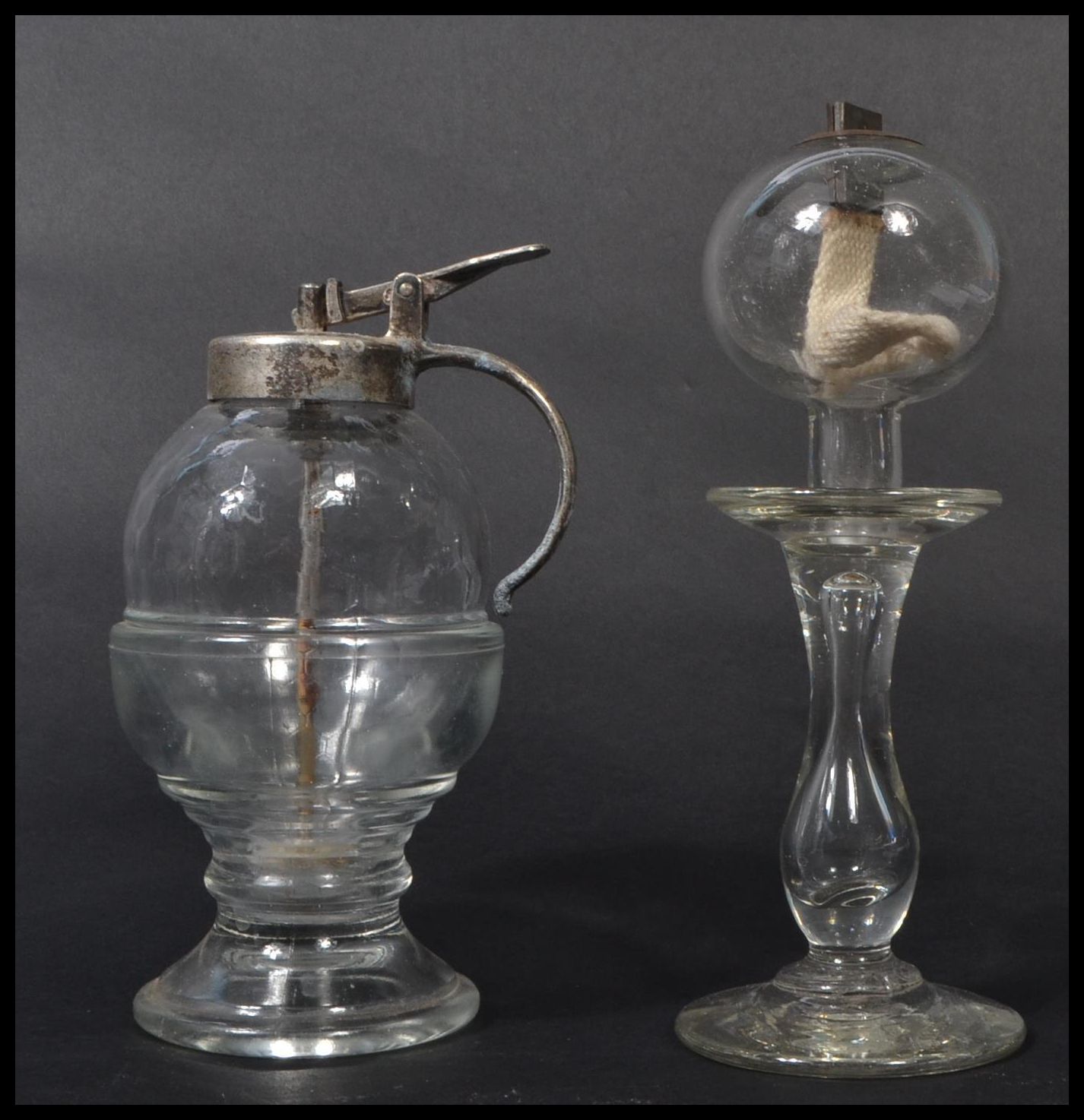 A 19th century Victorian glass lace makers lamp al - Image 3 of 5