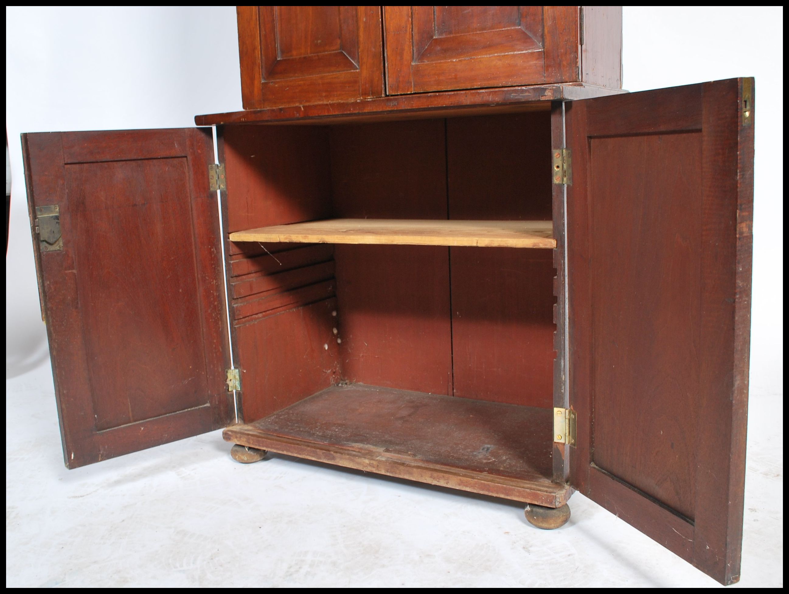 A 19th century mahogany bookcase cupboard of slim - Image 4 of 6