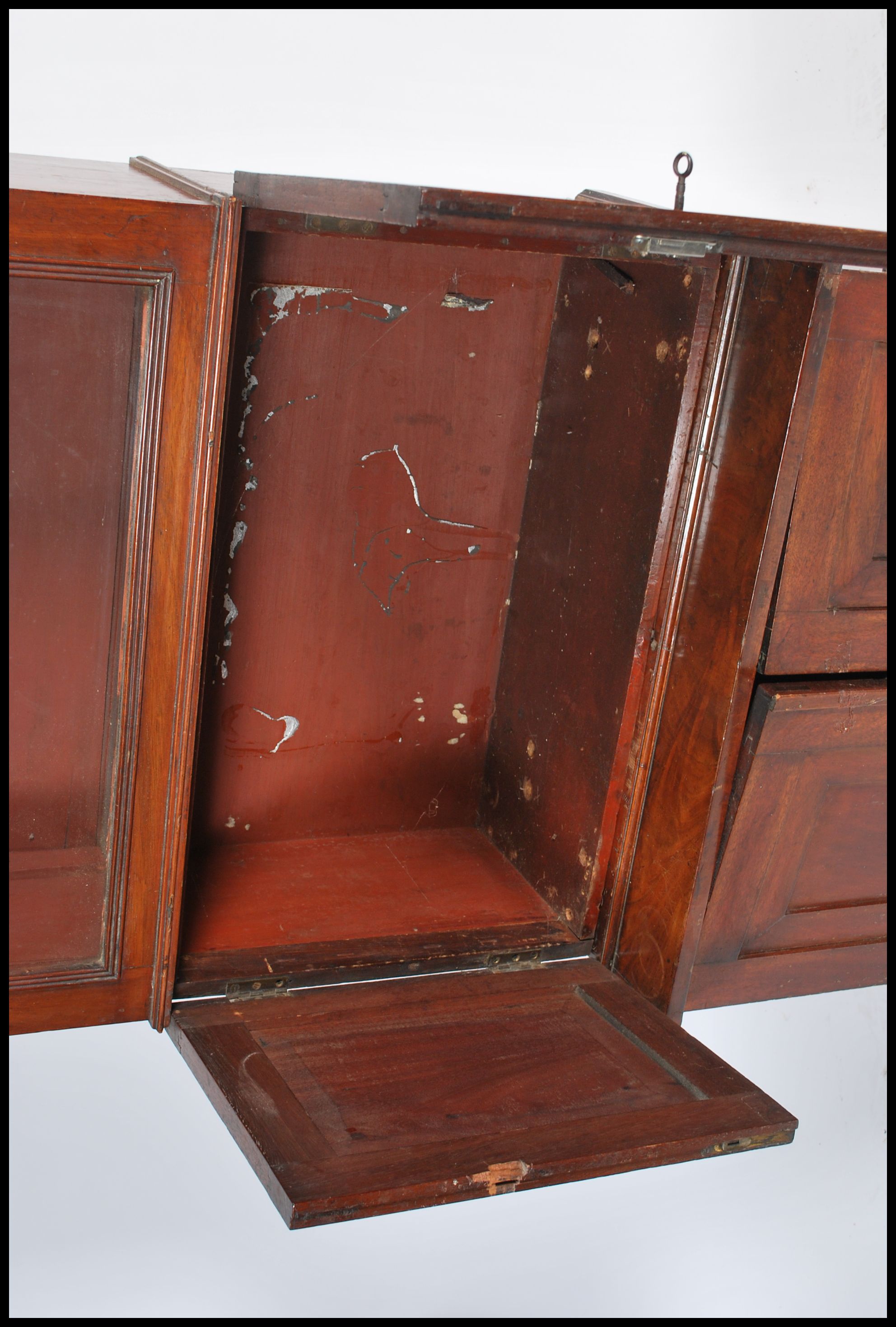 A 19th century mahogany bookcase cupboard of slim - Image 6 of 6
