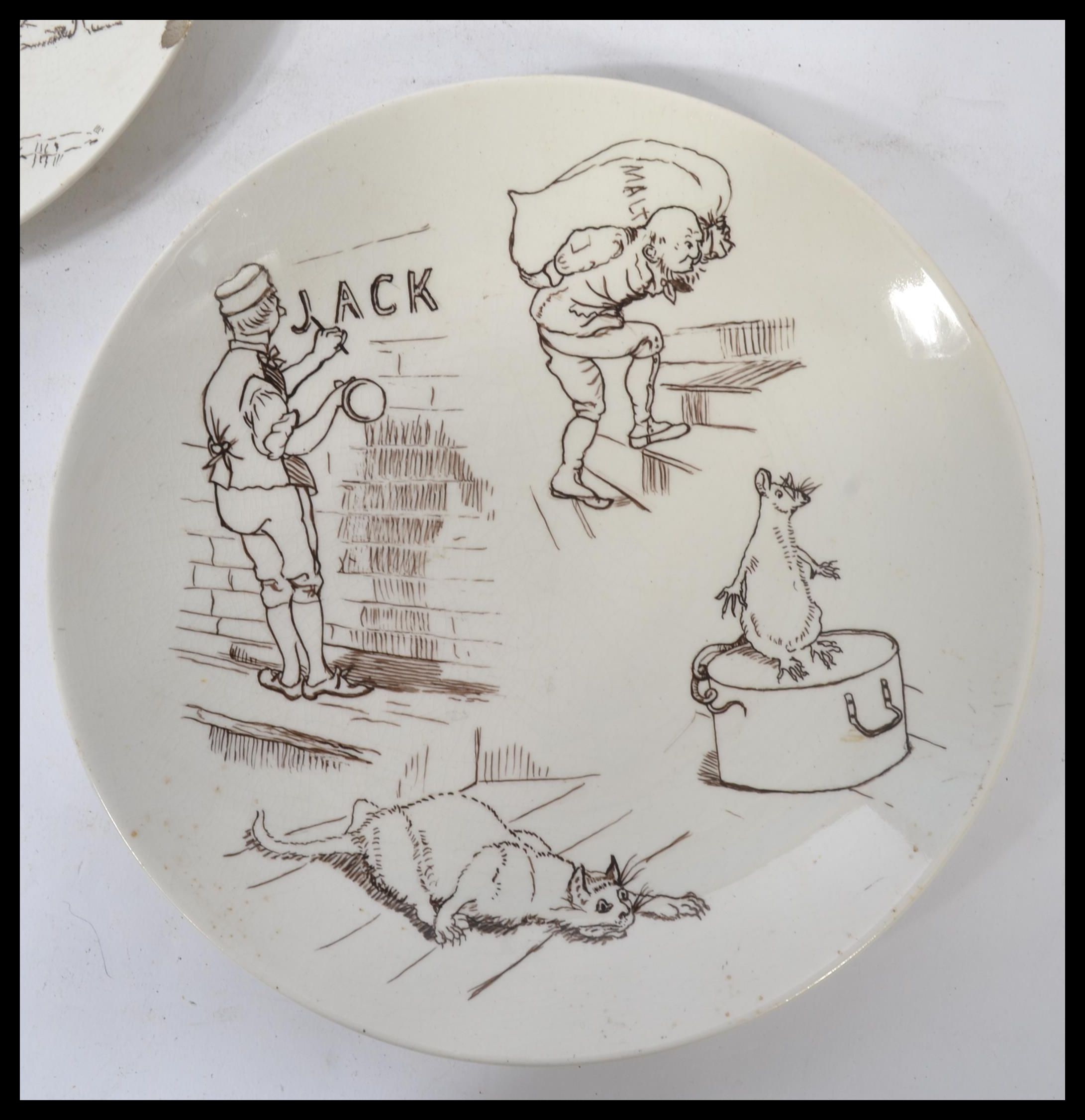 A rare set of Mintons / Minton nursery rhyme plate - Image 2 of 7