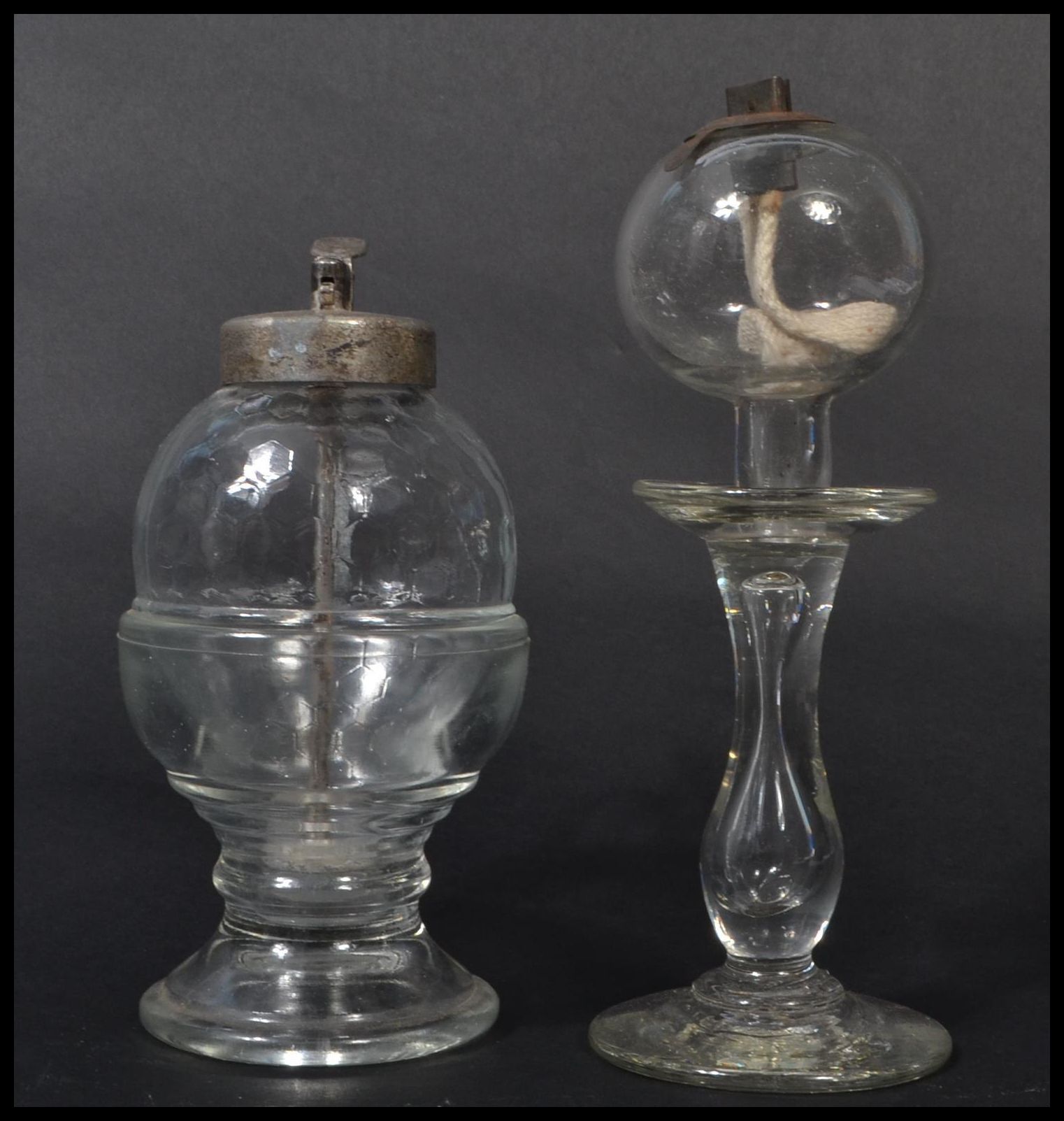 A 19th century Victorian glass lace makers lamp al - Image 2 of 5