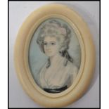 An 18th century portrait miniature painting on ivo