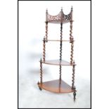 A Victorian Regency mahogany whatnot etargere of w