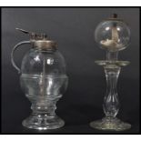 A 19th century Victorian glass lace makers lamp al