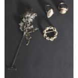 A group of marcasite jewellery to include a flower