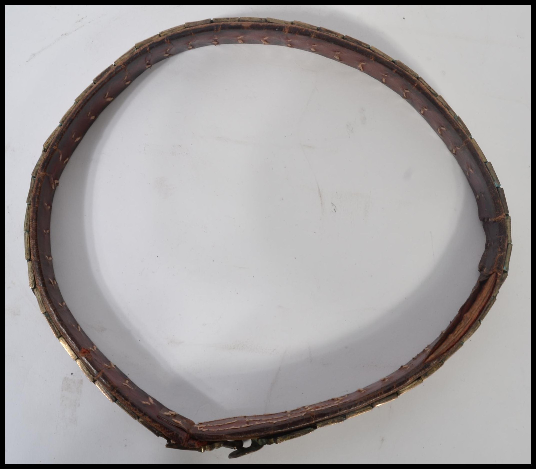 An unusual white metal and leather belt, believed - Image 9 of 9