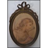 A 19th century Georgian oval miniature picture fra