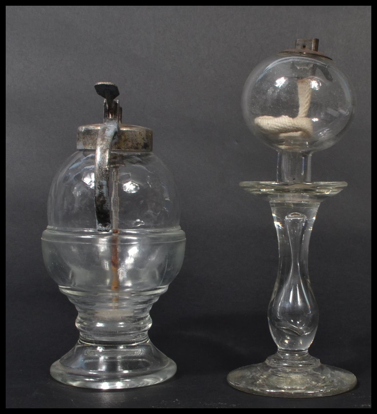 A 19th century Victorian glass lace makers lamp al - Image 4 of 5