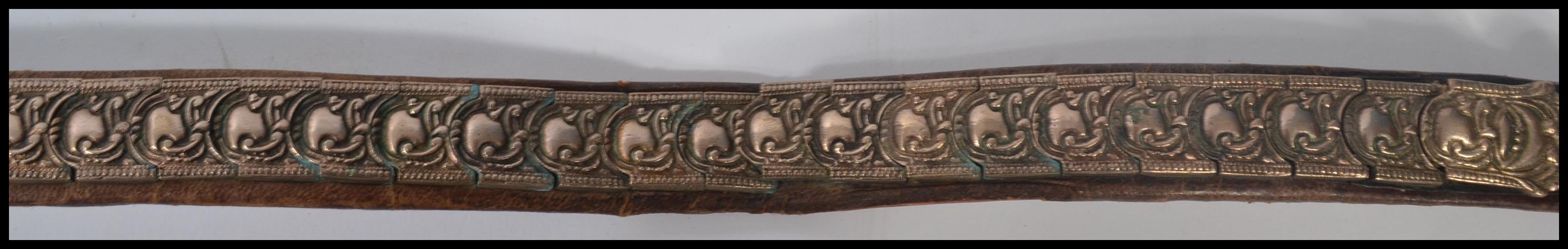 An unusual white metal and leather belt, believed - Image 5 of 9