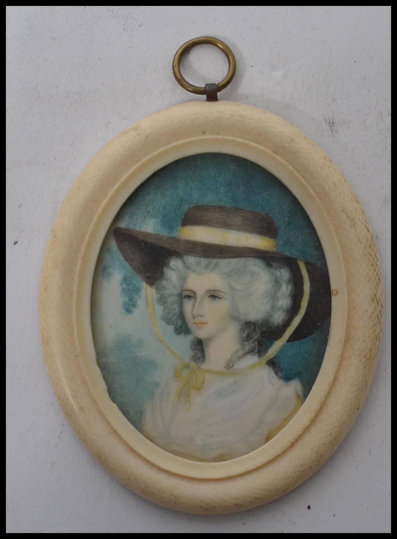 An 18th century portrait miniature painting on ivo