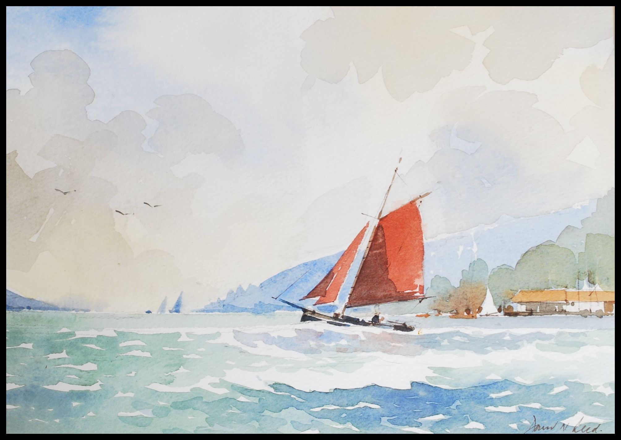 David N. Reed ( Bristol Savages)  2 Watercolour pa - Image 4 of 5