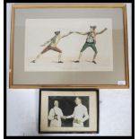 A 19th century framed and glazed hand coloured etc