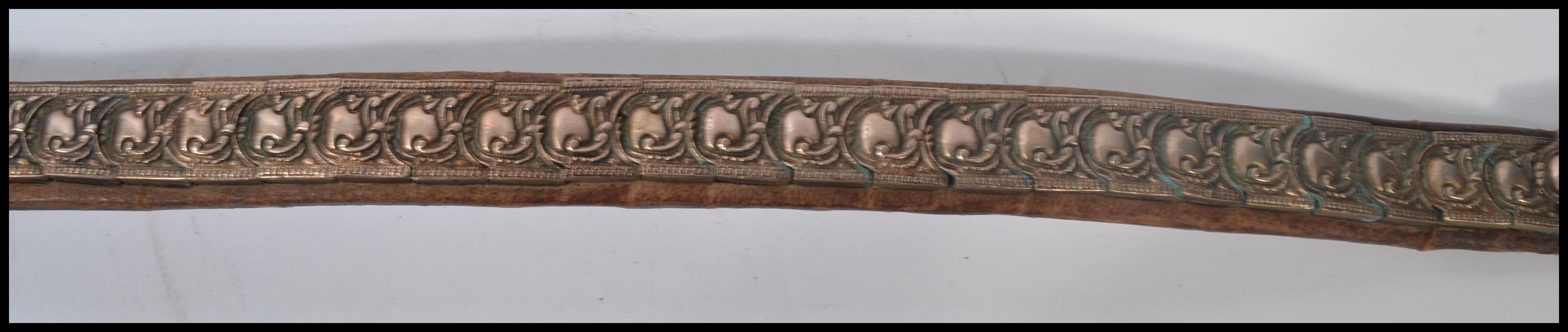 An unusual white metal and leather belt, believed - Image 4 of 9