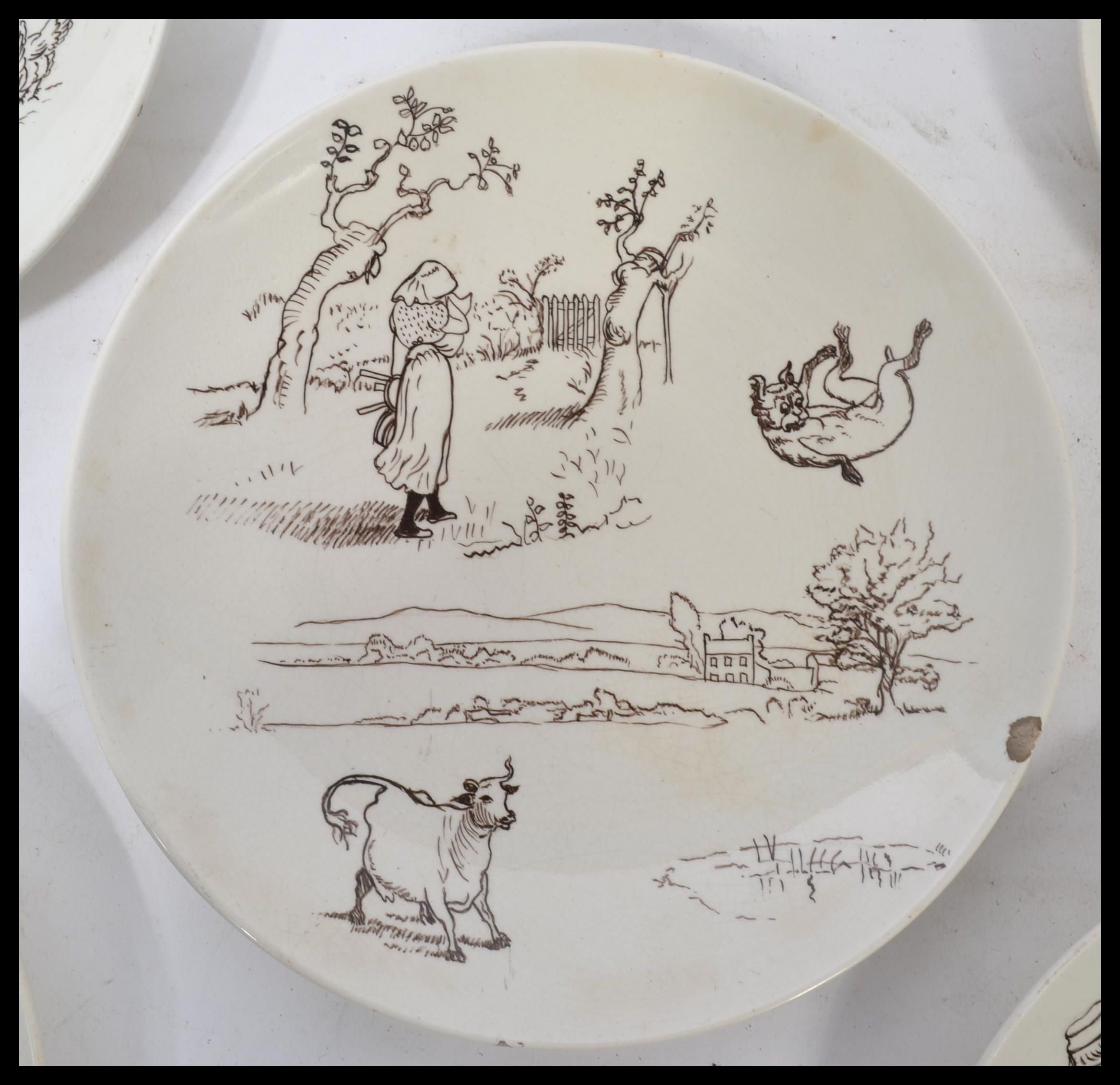 A rare set of Mintons / Minton nursery rhyme plate - Image 4 of 7