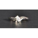 An 18ct white gold single stone diamond ring of ap