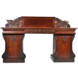 A 19th century Regency mahogany twin pedestal side