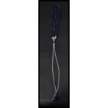 An unusual Chinese three strand blue stone necklac