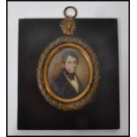 A 19th century Georgian portrait painting miniatur