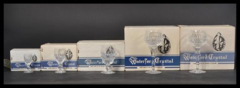A collection of 20th Century Waterford crystal glasses  to include eight Claret glasses, eight