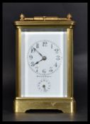 An early 20th century Mappin & Webb brass carriage clock. The twin barrel movement with platform