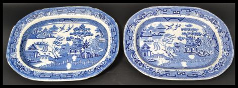 Two 19th century Victorian blue and white ceramic