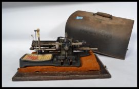 An early 20th century German made Mignon Indicator typewriter Circa 1910, fitted in original metal