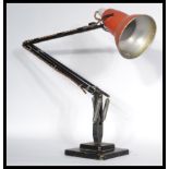 A vintage retro 20th century 1940's Industrial pre-war Herbert Terry anglepoise lamp, raised on a