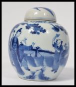 A 19th century blue and white ceramic Chinese ging