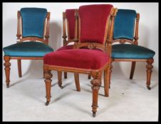 A set of 4 19th century mahogany dining chairs in the manner of Lamb of Manchester. Raised on reeded