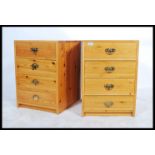 A good antique style pine twin pedestal desk. Each pedestal with a bank of drawers having a wide top