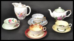 A group of English bone china cabinet ceramics to