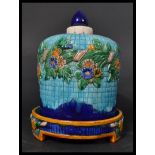 A good quality majolica cheese stand and cover of