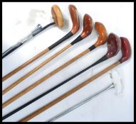 A good group of golf clubs to include , Callamag short wood 6 1/2 , Putter Royale made from the