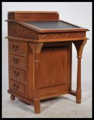 A contemporary 20th Century Davenport writing desk, hinged leather tooled slope with fully appointed