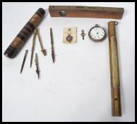 A vintage possible 19th century brass cased thermometer in the manner of Negretti & Zambra  possibly