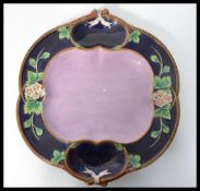A 19th century Majolica Hors d'oeuvre dish in blue