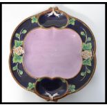 A 19th century Majolica Hors d'oeuvre dish in blue