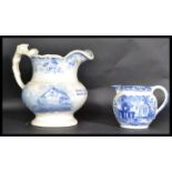 A 19th century blue and white Staffordshire  large