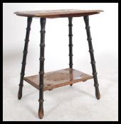 A 19th Century profusely carved oak side / occasional table. The top heavily carved with a geometric